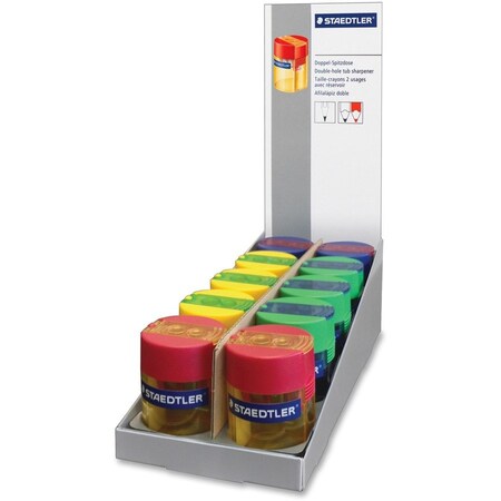 Staedtler Tub Pencil Sharpener, Double-Hole, Ast PK STD512006